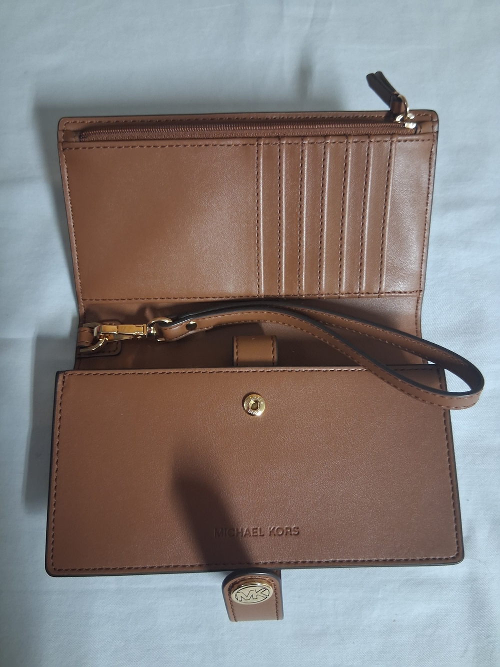 Michael Kors Brown Leather Wristlet Wallet